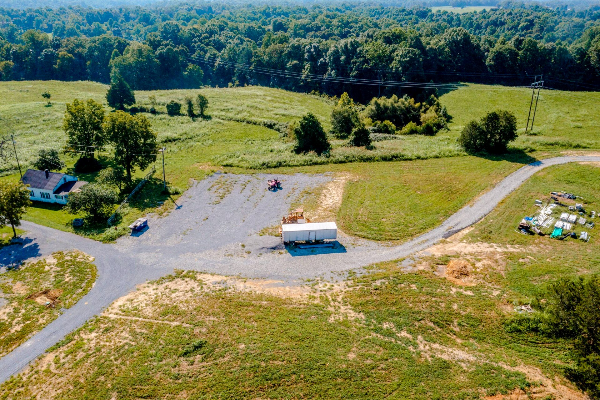 Aerial view toward the river