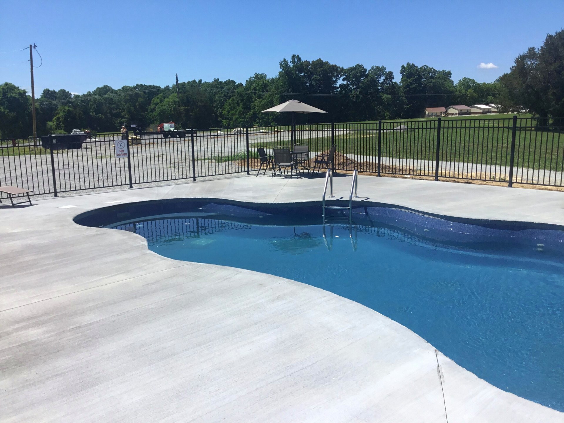 Pool deck and lounge chairs